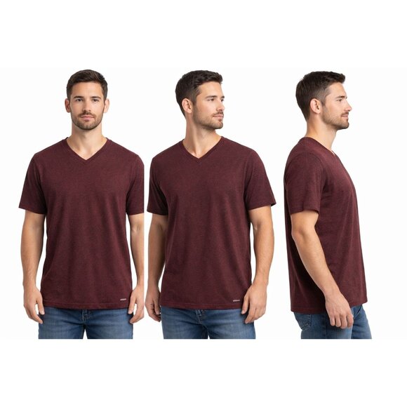 Tony Hawk Next Level Men’s V-Neck Performance T-Shirt Burgundy Large - Picture 5 of 5